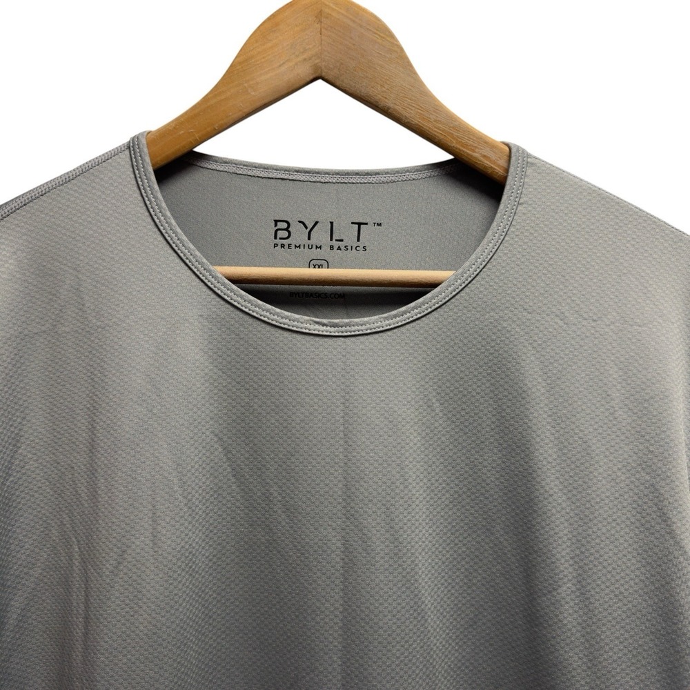 BYLT NEW Mens Size 2XL Storm Gray Performance Drop Cut Long Sleeve Stretch Shirt